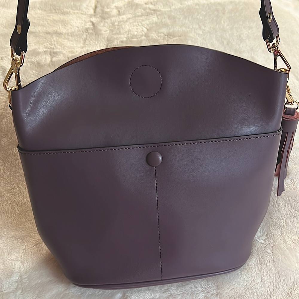 FZone Leather Bucket Shoulder Bag